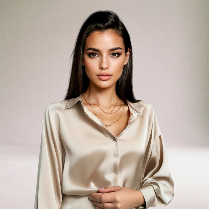 Viola™ - Blusa Elegante in Raso di Alta Qualità