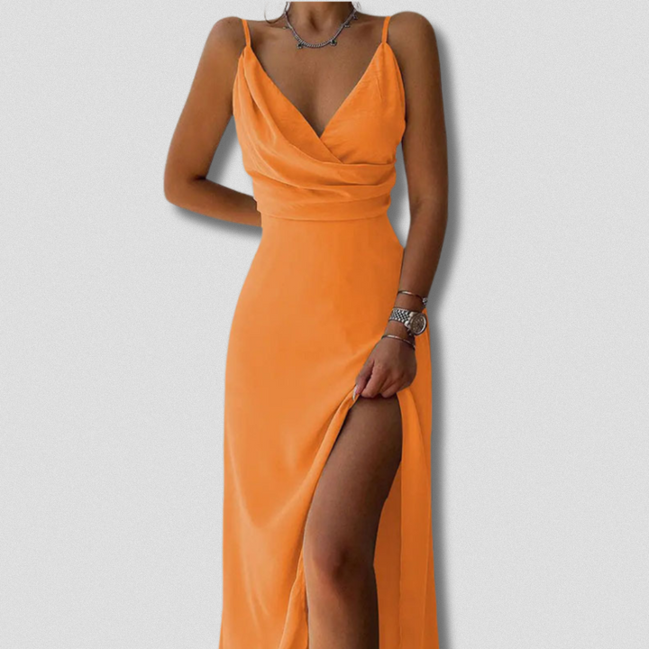 Frederica™ | Abito lungo artigianale con spacco