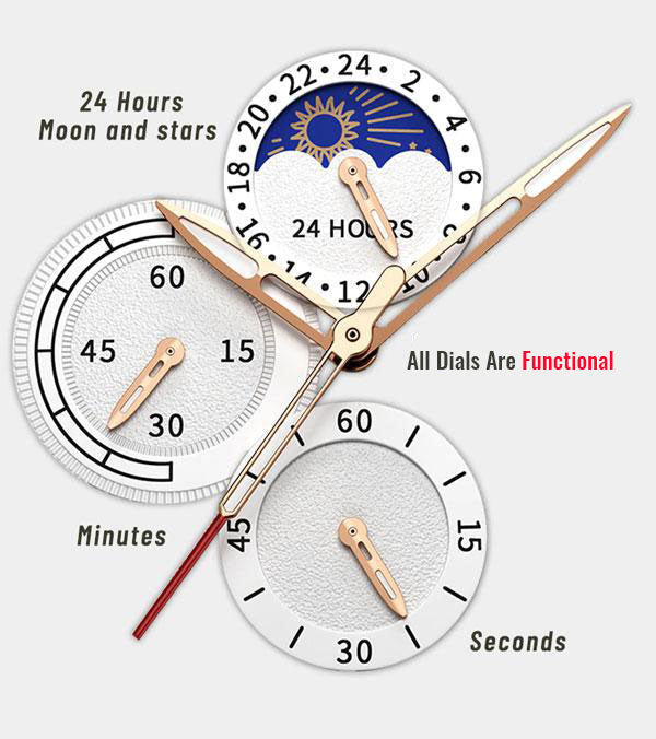 Orologio al quarzo di lusso con cinturino in pelle